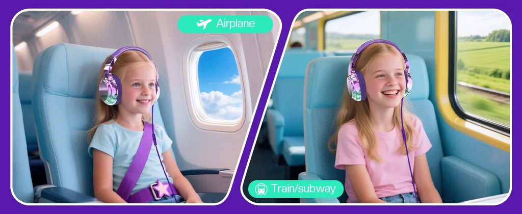 Kids Headphones Wired for School 85/94dB Volume Limiter Foldable Stereo Sound Headset with Mic for Kids Girls Learning Tablet PC Tidesmit