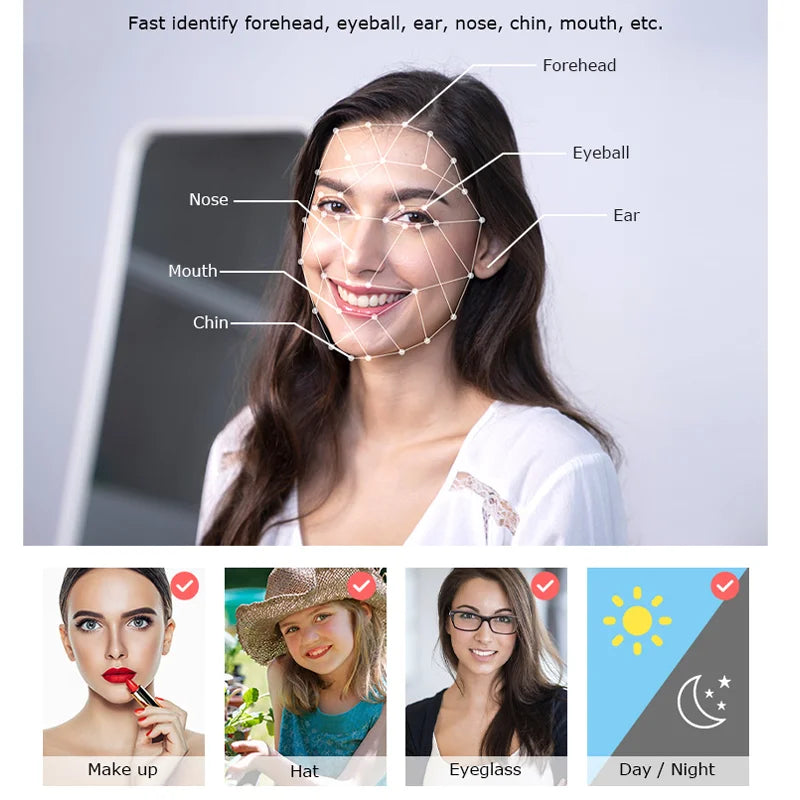 WiFi Tuya APP English/Russian/Spanish/Portuguese Voice Digital 3D Face Recognition Fingerprint Smart Door Lock