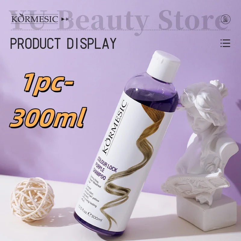 Professional Remove Yellow Shampoo Bleached Hair Anti-Yellow Lock-Color Shampoo Silver White Gray Smooth Shine Fluffy Hair Care