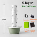 5-layer vertical aeroponic tower garden with seedling tray, planting sponge, and pump