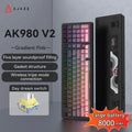 AJAZZ AK980 V2 PRO 98% Gasket Mechanical Keyboard, Hot-Swappable, 10000mAh, TFT Screen & Knob, 8K Polling Rate, RGB Backlit