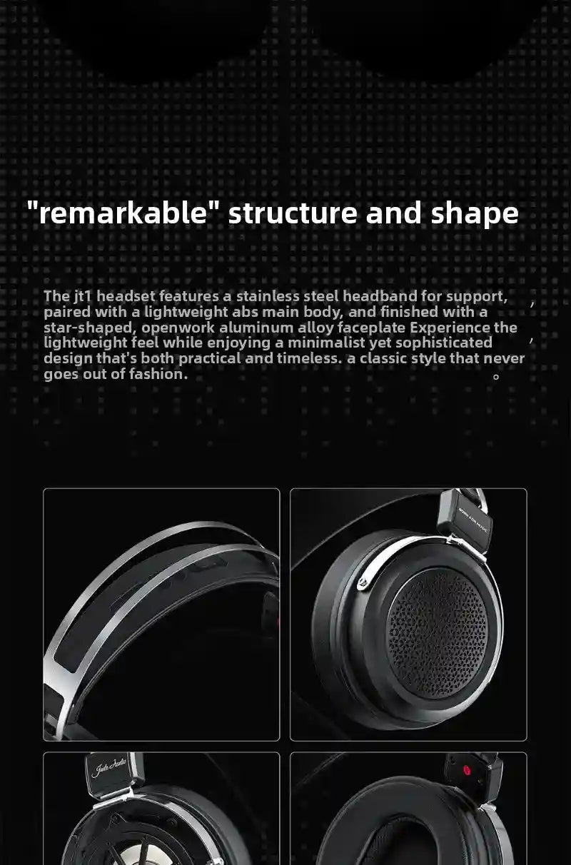 FiiO JT1 Over-Ear Headphones with 50mm Dynamic Drivers for HiFi Audio Tidesmit