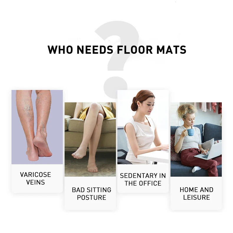 Ergonomic under desk foot rest to improve posture, reduce sedentary office strain, and support leg health at home.