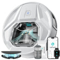 Tidesmit Lefant M320 Robot Vacuum showing underside brush system for 6000 Pa suction power on carpets and hardwood