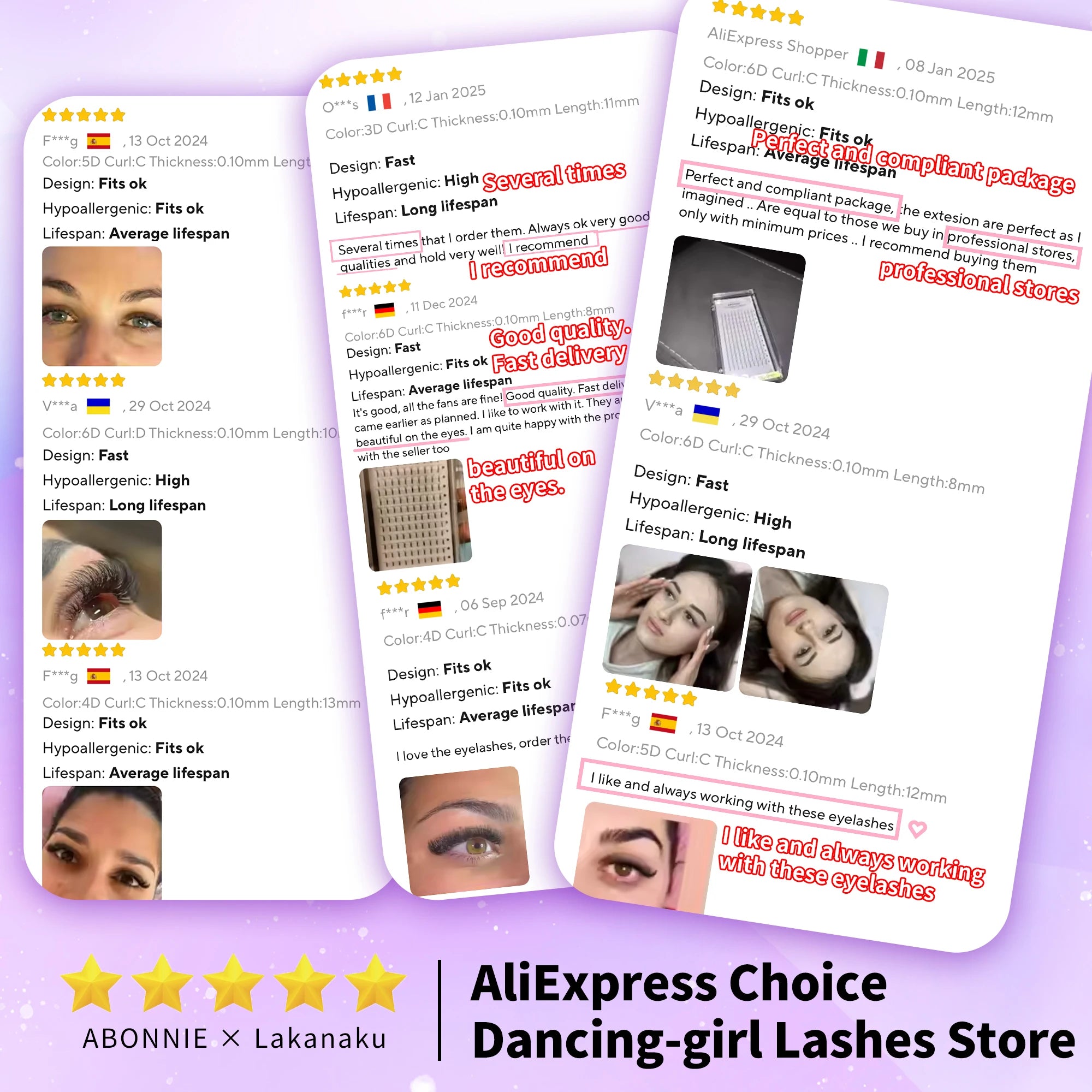 Russian Volume Eyelash Extensions 5D-6D | Matte Soft False Lashes False Eyelashes Tidesmit