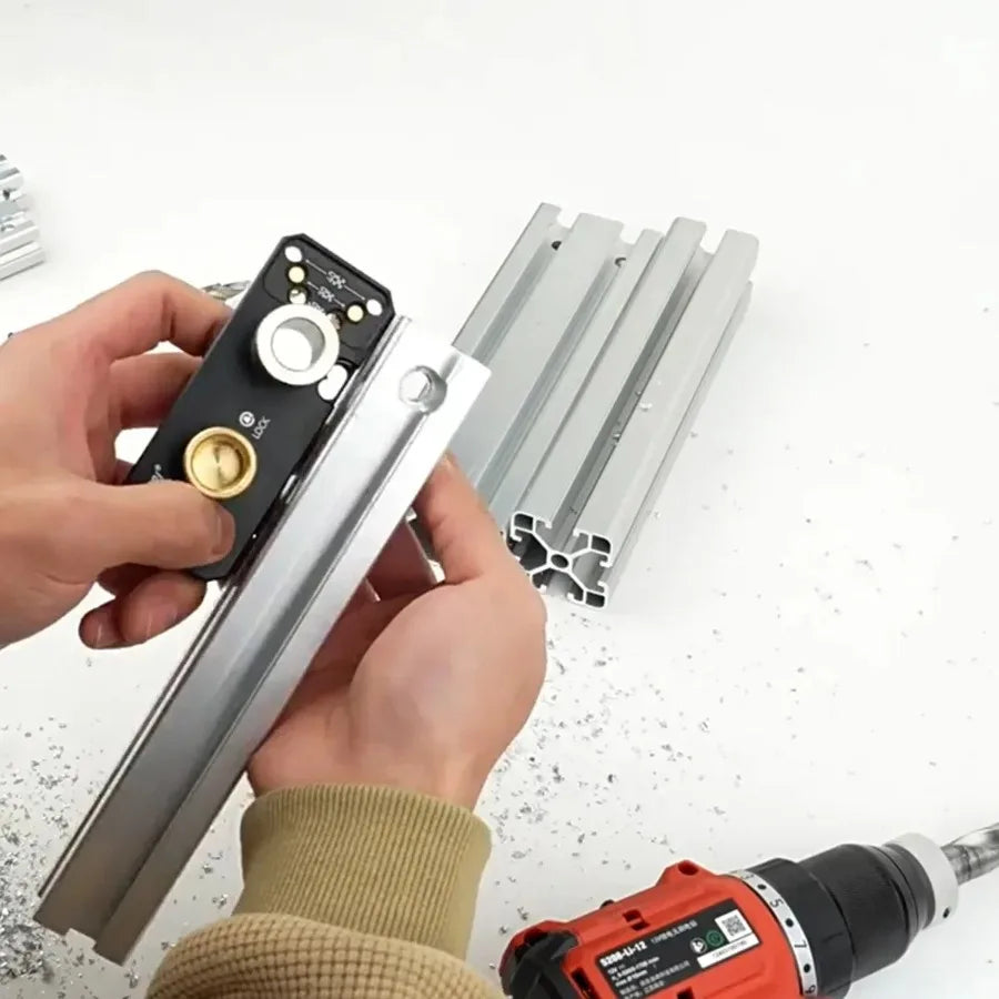 Aluminum Profile Positioning Punching Locator 20/30/40 Series Profile Universal Drilling Jig Set with M6 and M8 Step Drill Bits
