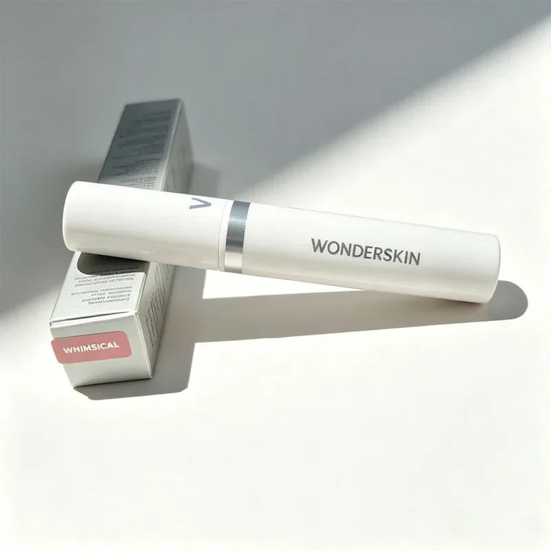 Wonderskin peel-off tattoo lip stain in Whimsical, a long-lasting waterproof matte lip tint in white tube packaging.