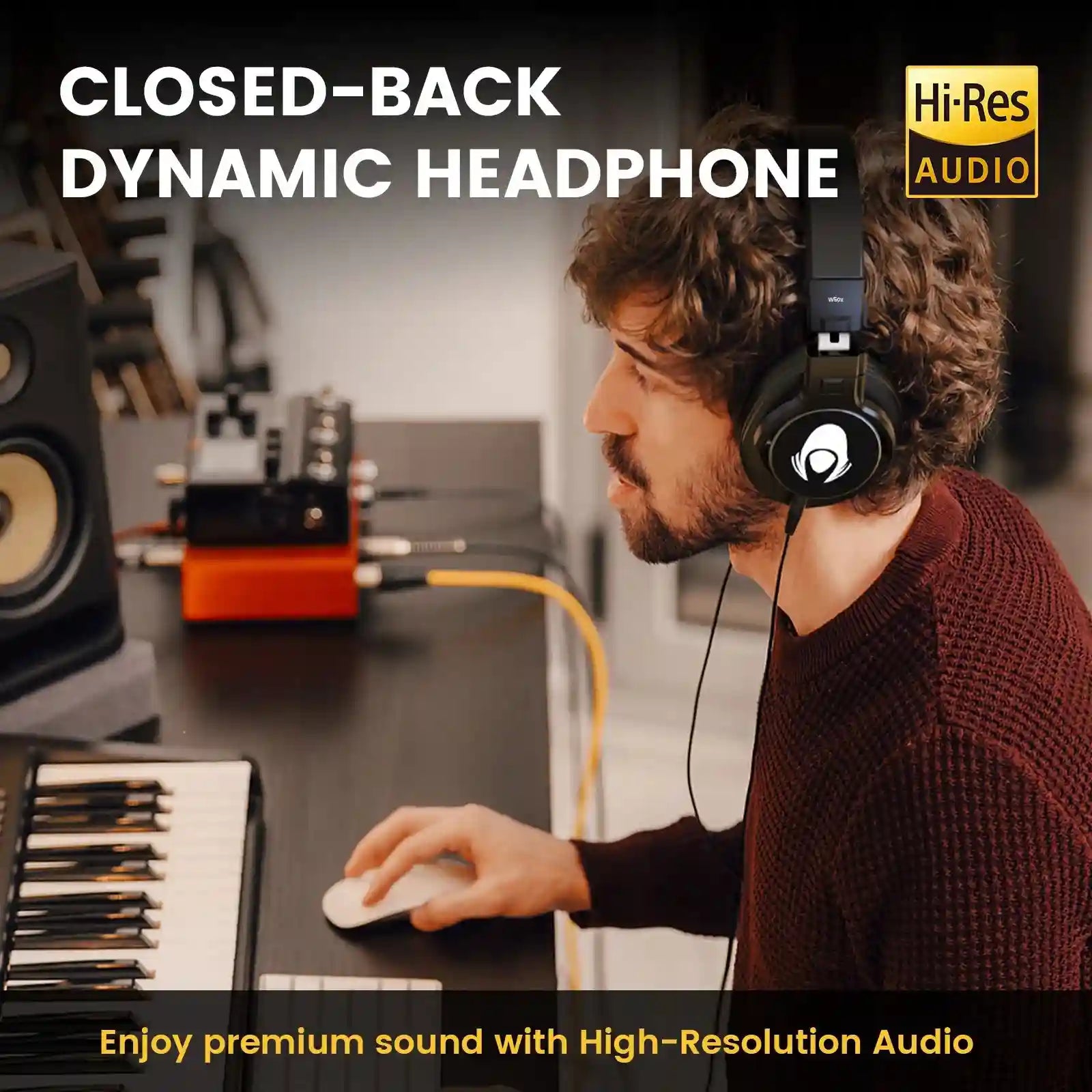 Studio Monitoring Headphones | Wired Over-Ear Audio - Tidesmit W50X Tidesmit