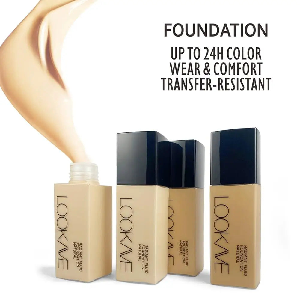 Tidesmit LOOKAVE long lasting full coverage natural matte liquid foundation texture close-up for face makeup