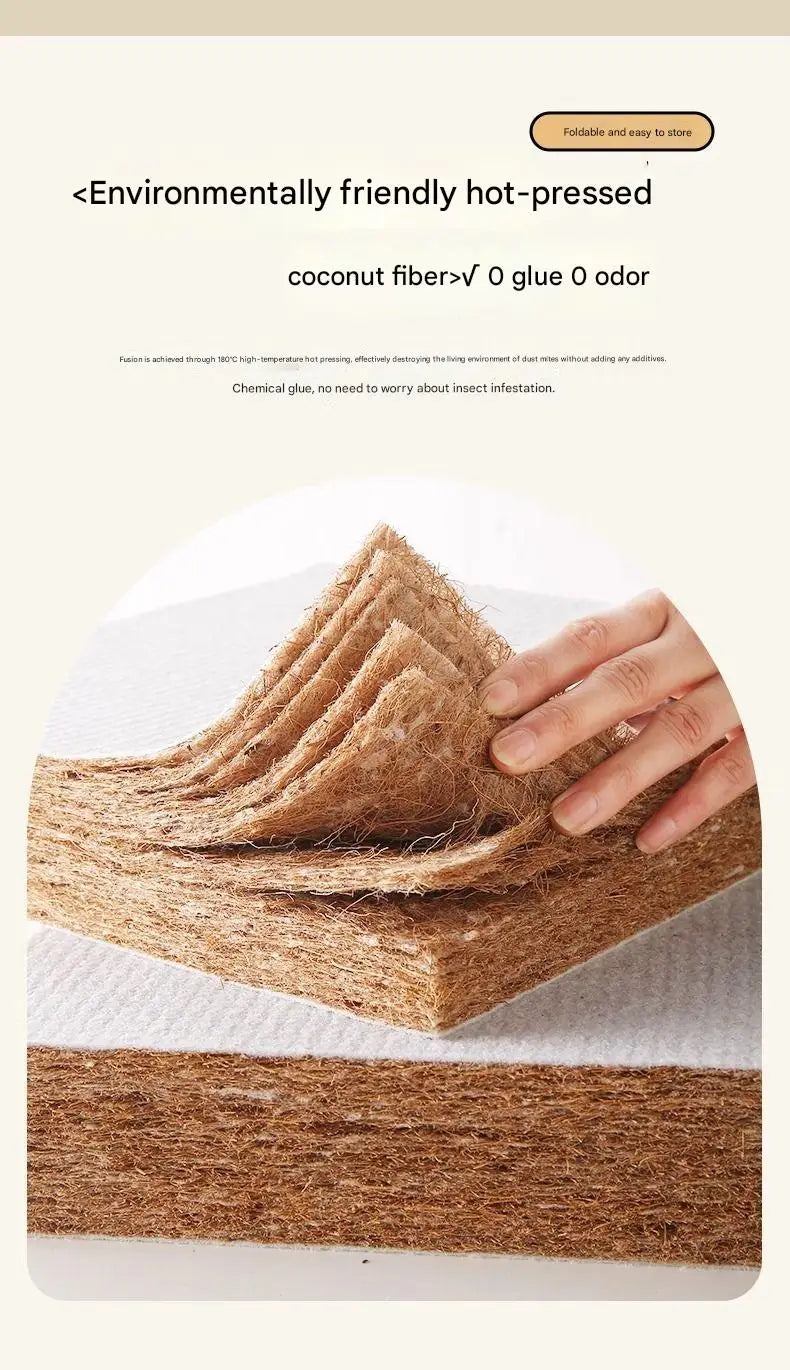 3cm/5cm Thick Japanese Style Folding Tatami Mattress with Artificial Rattan Surface Coir Core for Yoga Meditation Cooling Mat