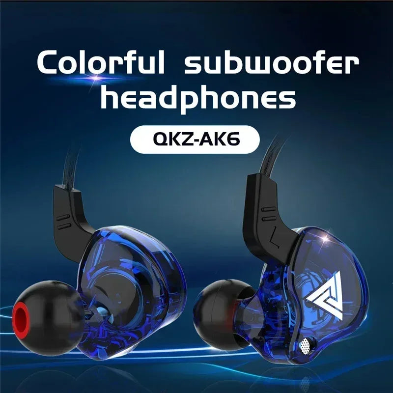 Original QKZ AK6 In Ear Earphone 6 Dynamic Driver Unit Headphone With Mic Stereo Sports HIFI Subwoofer Headset Monitor Earbuds Tidesmit