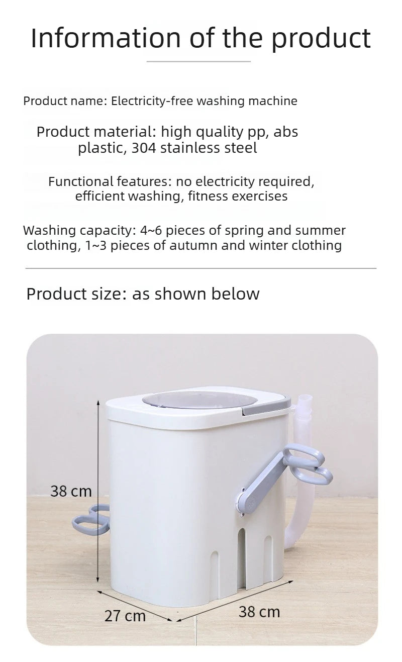 Tidesmit manual laundry and shoe washer featuring pedal crank operation for infant clothes and small household items