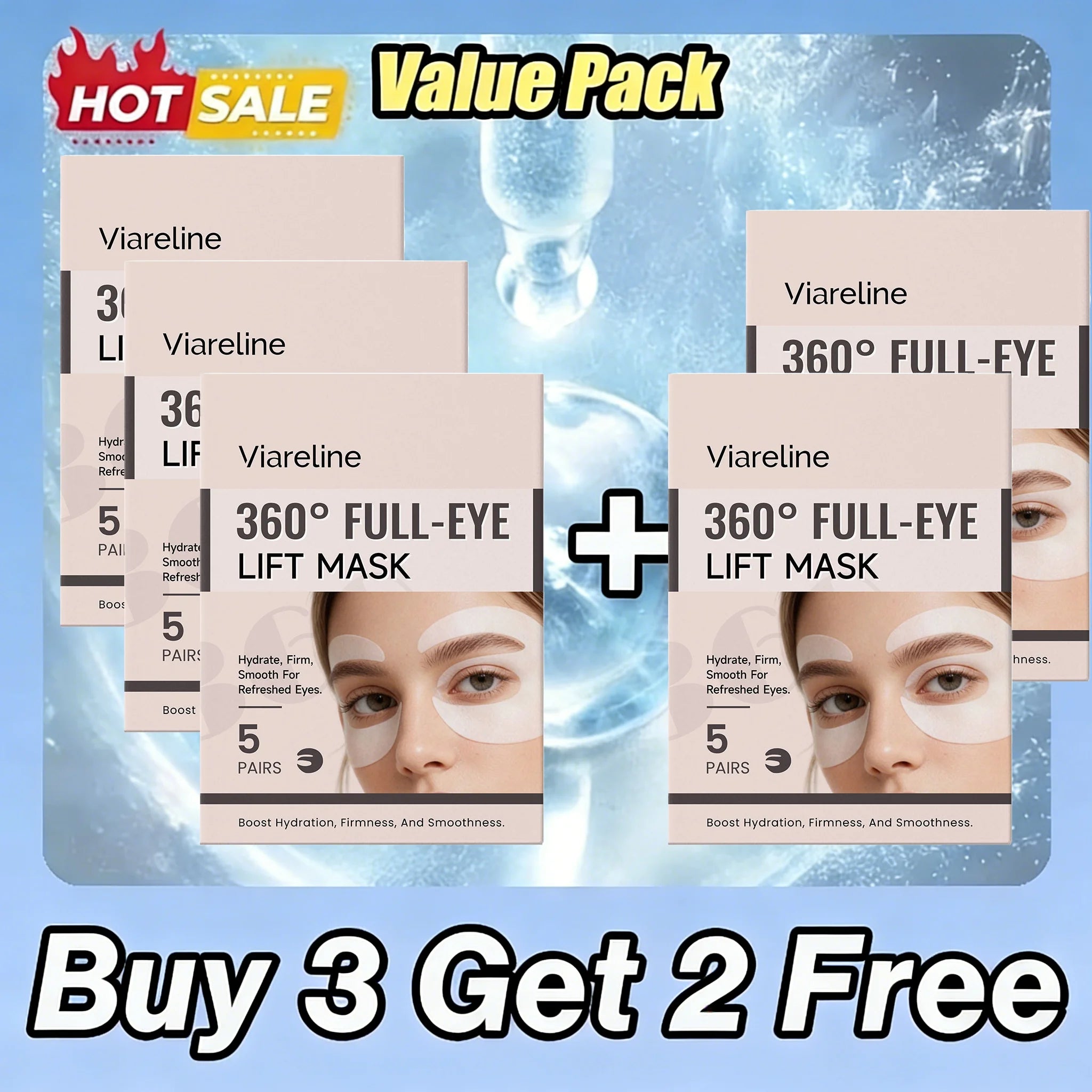 Tidesmit Viareline Vitamin C moisturizing eye patches for nourishing hydration in a skincare routine detail view