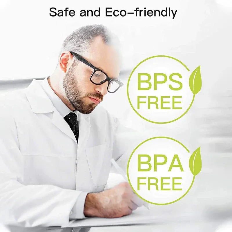 Direct thermal labels with BPA-free and BPS-free safety icons