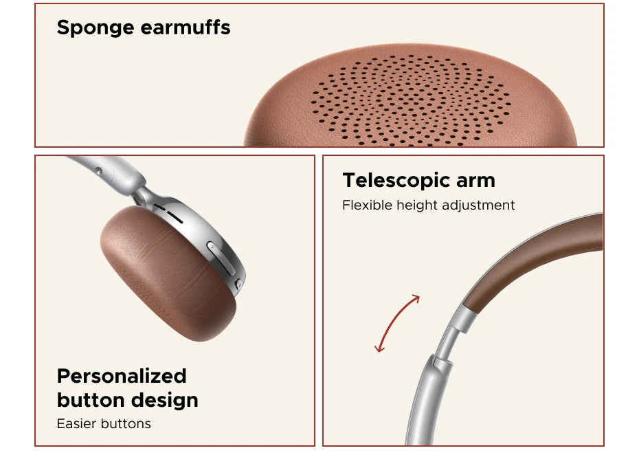 Wireless Headphones with Active Noise Cancellation | Cloud Foam Comfort Tidesmit