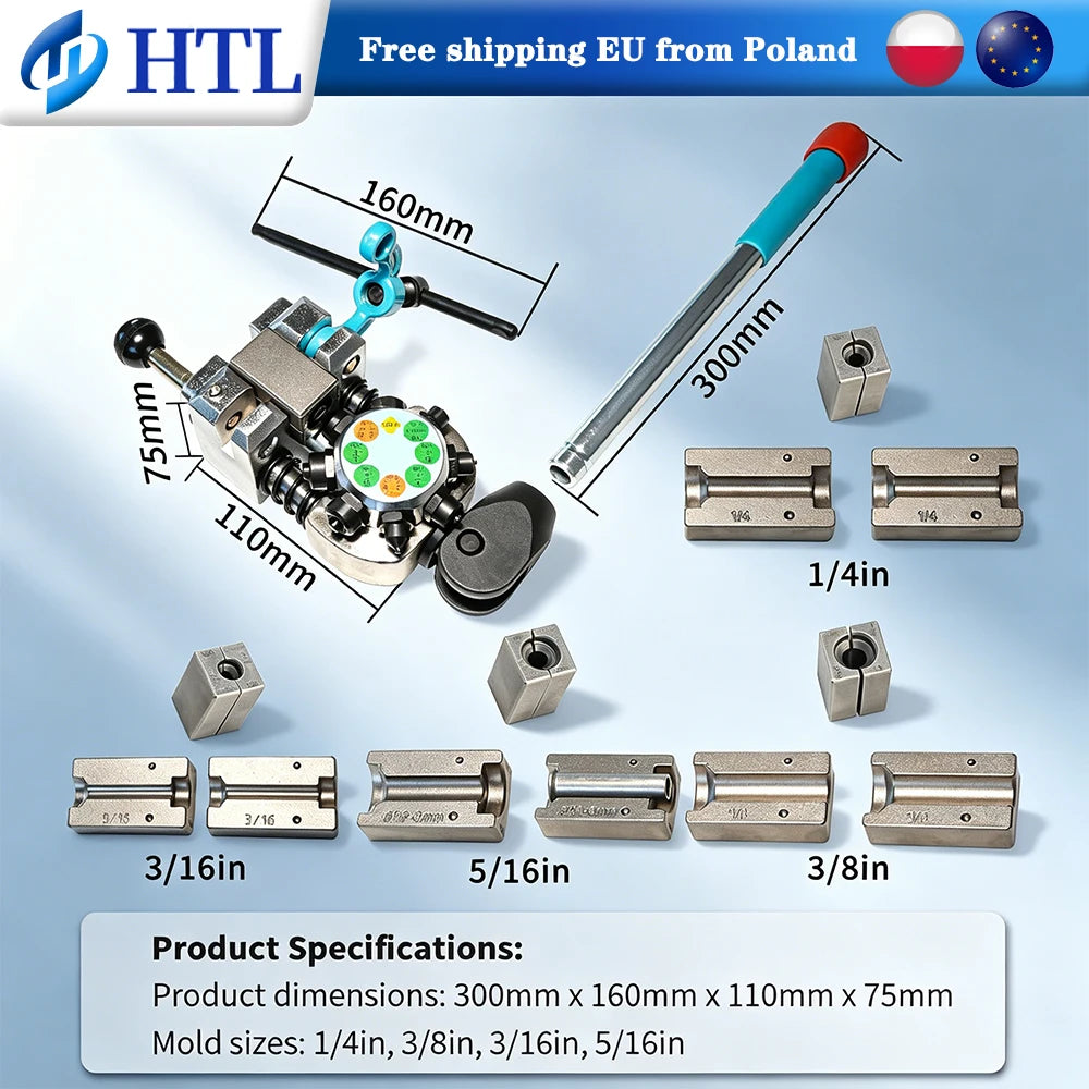 Brake Line Flaring Tool Kit 37°&45° Single Double Bubble Flare Tubing Expander for 3/16"1/4" 5/16"3/8" 4.75mm Auto Brake Pipe Repair Tool Set with Storage Case