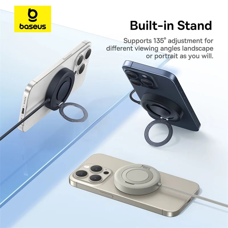 Magnetic Wireless Charger for iPhone 16/15 with Adjustable Stand Tidesmit