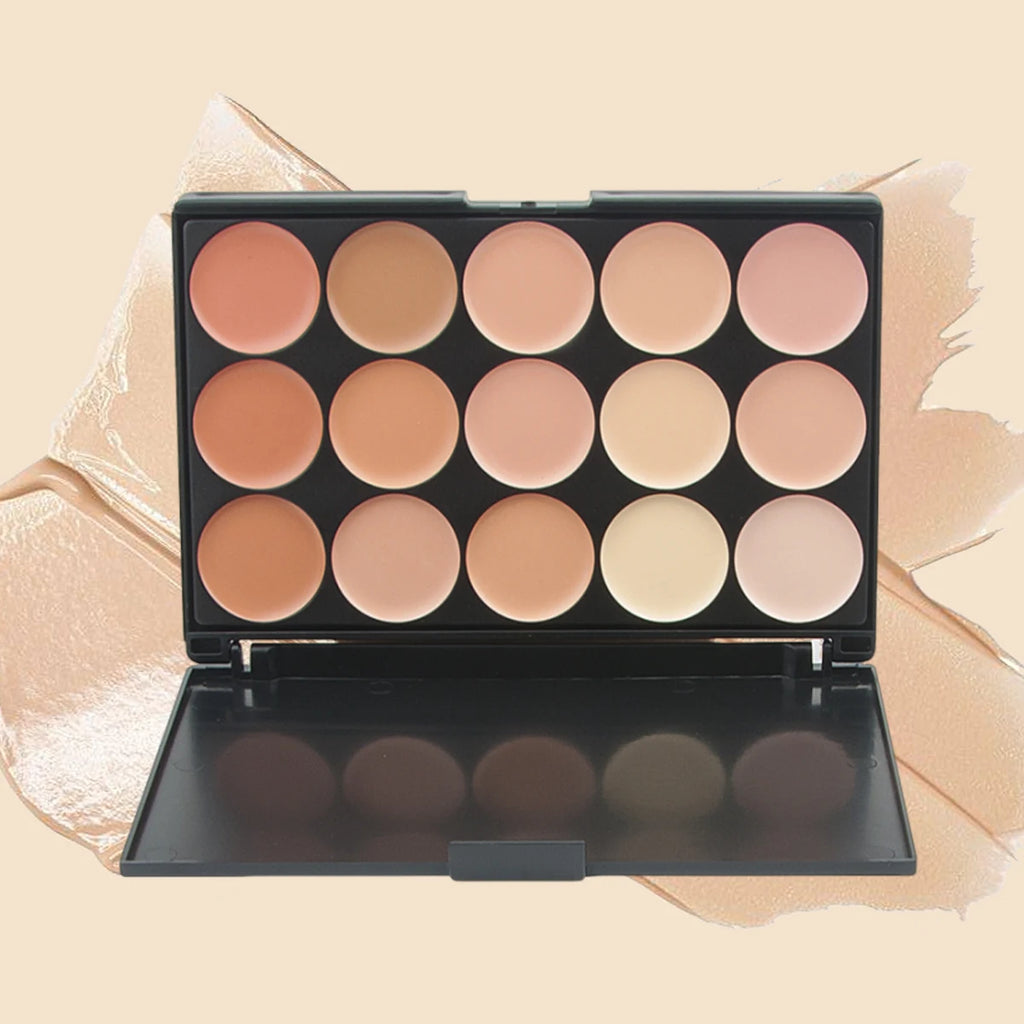 Tidesmit 15 color multifunction concealer palette texture close-up for covering acne marks and dark circles