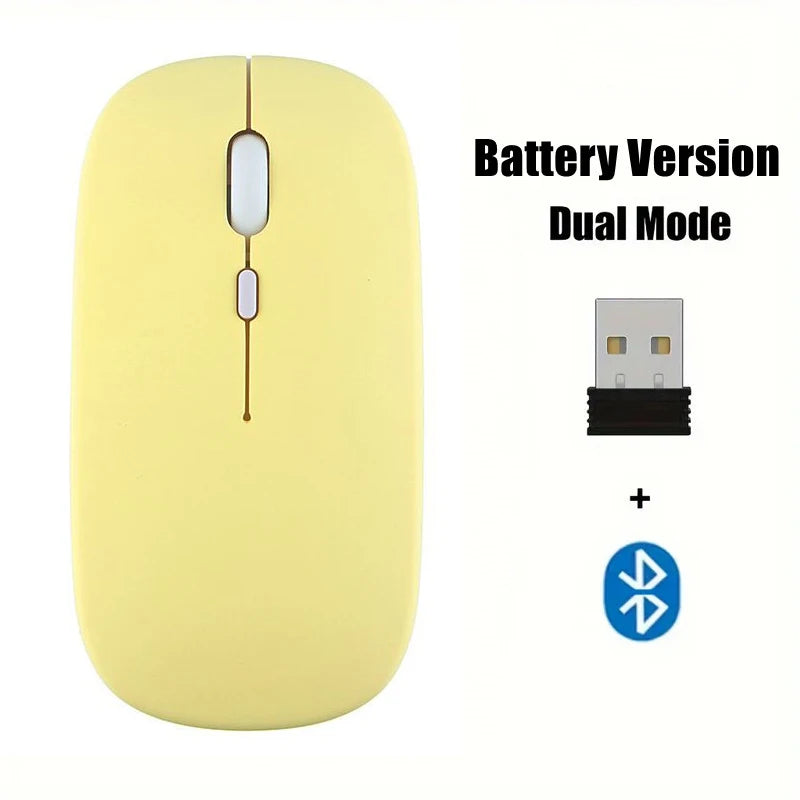 Wireless Mouse with 2.4G Bluetooth-compatible Dual Modes, 1600 DPI Adjustable, Silent Clicking, Portable Ergonomic Laptop Mouse