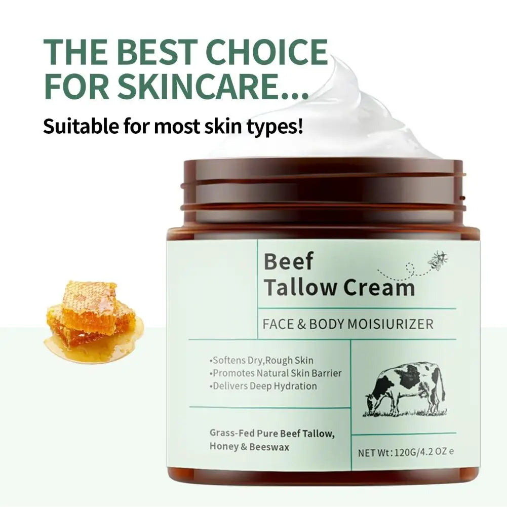 2PCS Beef Tallow Honey Moisturizer Cream Brightening Rejuvenation Nourishing Hydrating Redness Repair Pore Women Cosmetics 120g