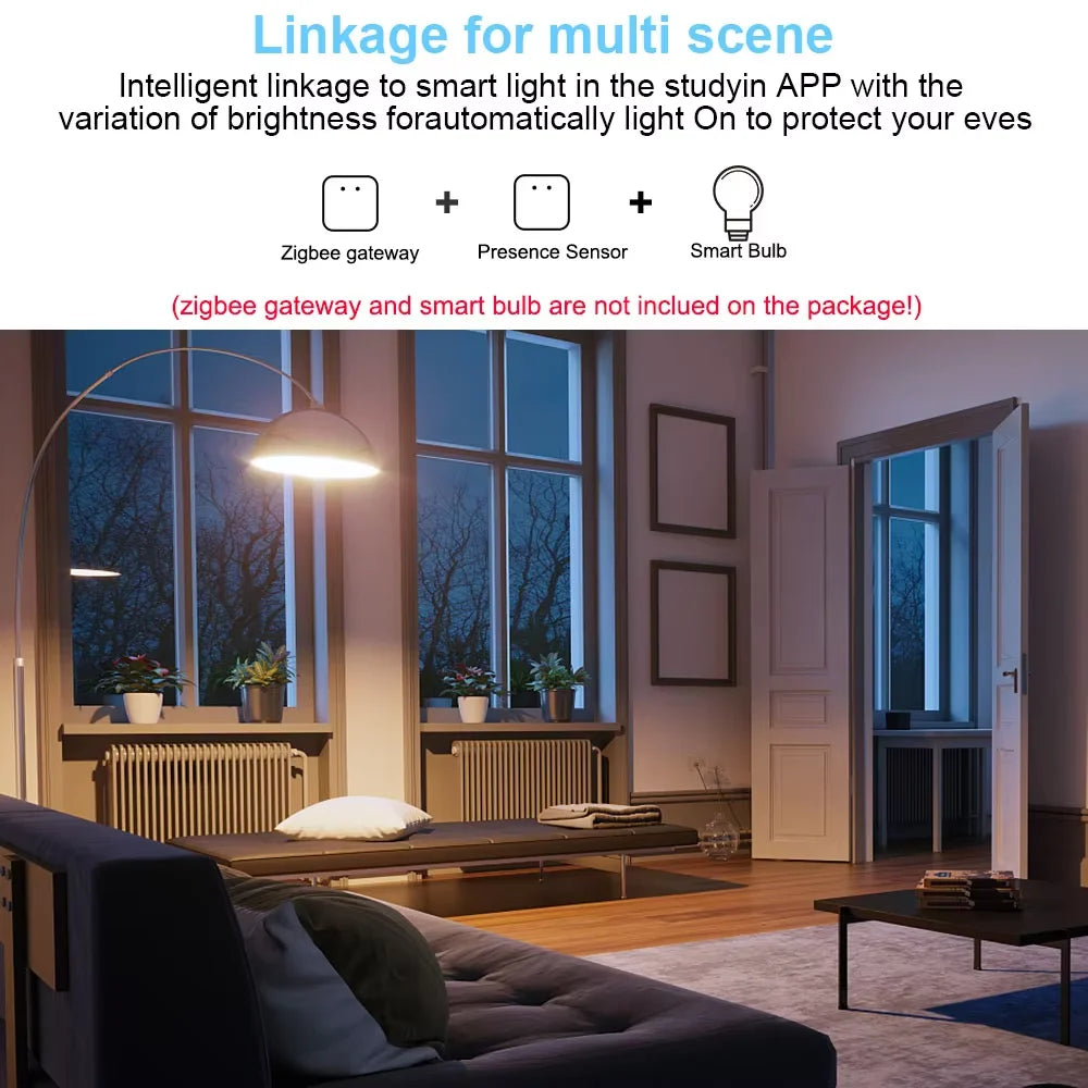 Tuya WiFi / Zigbee Human Presence Detector 24G,Luminance/Distance Detection, Smart Human Body PIR Sensor Support Home Assistant