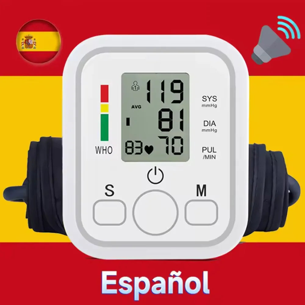 Blood Pressure Meter Digital Automatic Tonometer Upper Arm Blood Pressure Monitor Medical Tensiometer Sphygmomanometer Measure