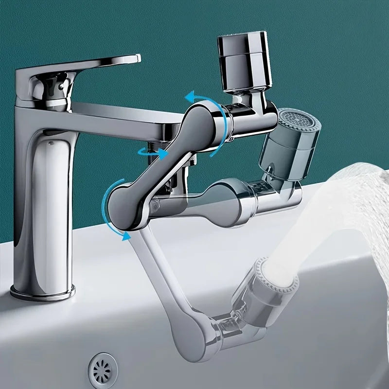1440° Swivel Bathroom Faucet Nozzle Silvery Suitable for Kitchen Faucet Extender Washbasin Robotic Arm Home Renovation Accessory