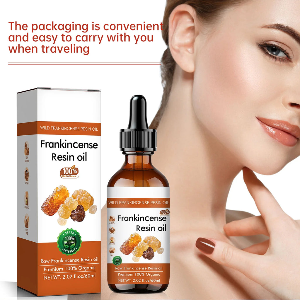 Organic Frankincense Resin Face Oil 60ml - 100% Pure Raw Formula, Supports Skin Smoothing, Deeply Moisturizes & Soothes.
