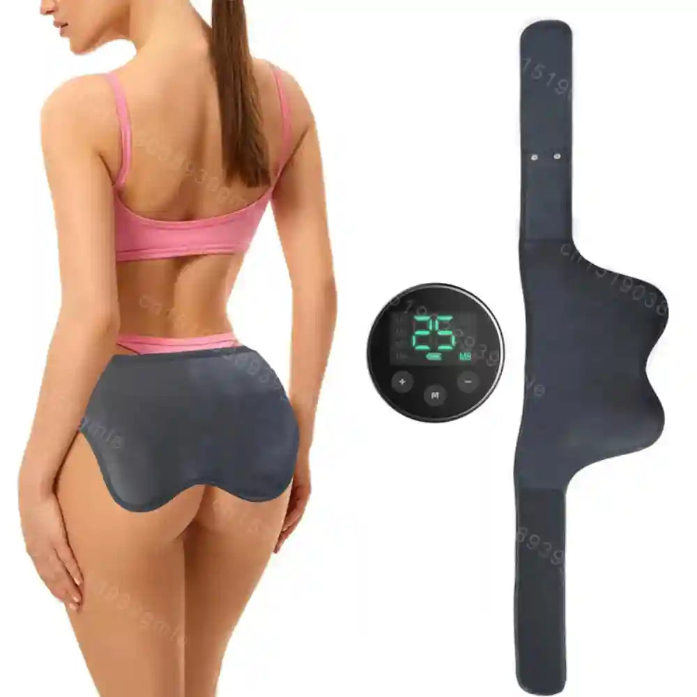 EMS Butt Lifting Massager - 8 Mode Rechargeable Glute Toning Pad Black Massage Roller Tidesmit