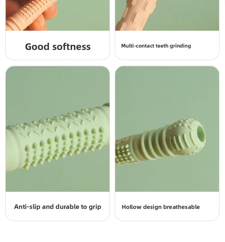 Children Baby Teether Chewing Glue Silicone Hollow Teething Tube Anti-eat Hand Molar Stick Newborn Toys Gift Accessories