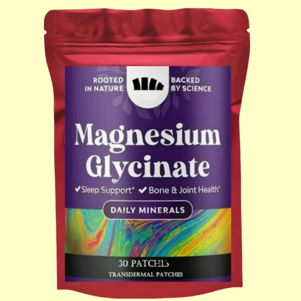 30 Patches Magnesium Glycinate Transdermal Patches For Brain Health, Bone Health, Energy