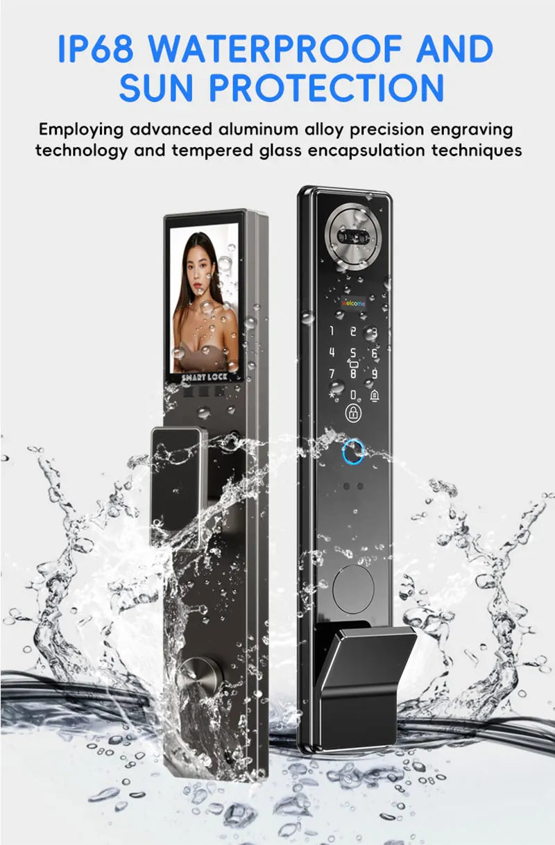 SANKESONG 3D Face Recognition Fingerprint Smart Door Lock WiFi Camera Electronic Lock Digital Electronic Key IC Card APP Unlock