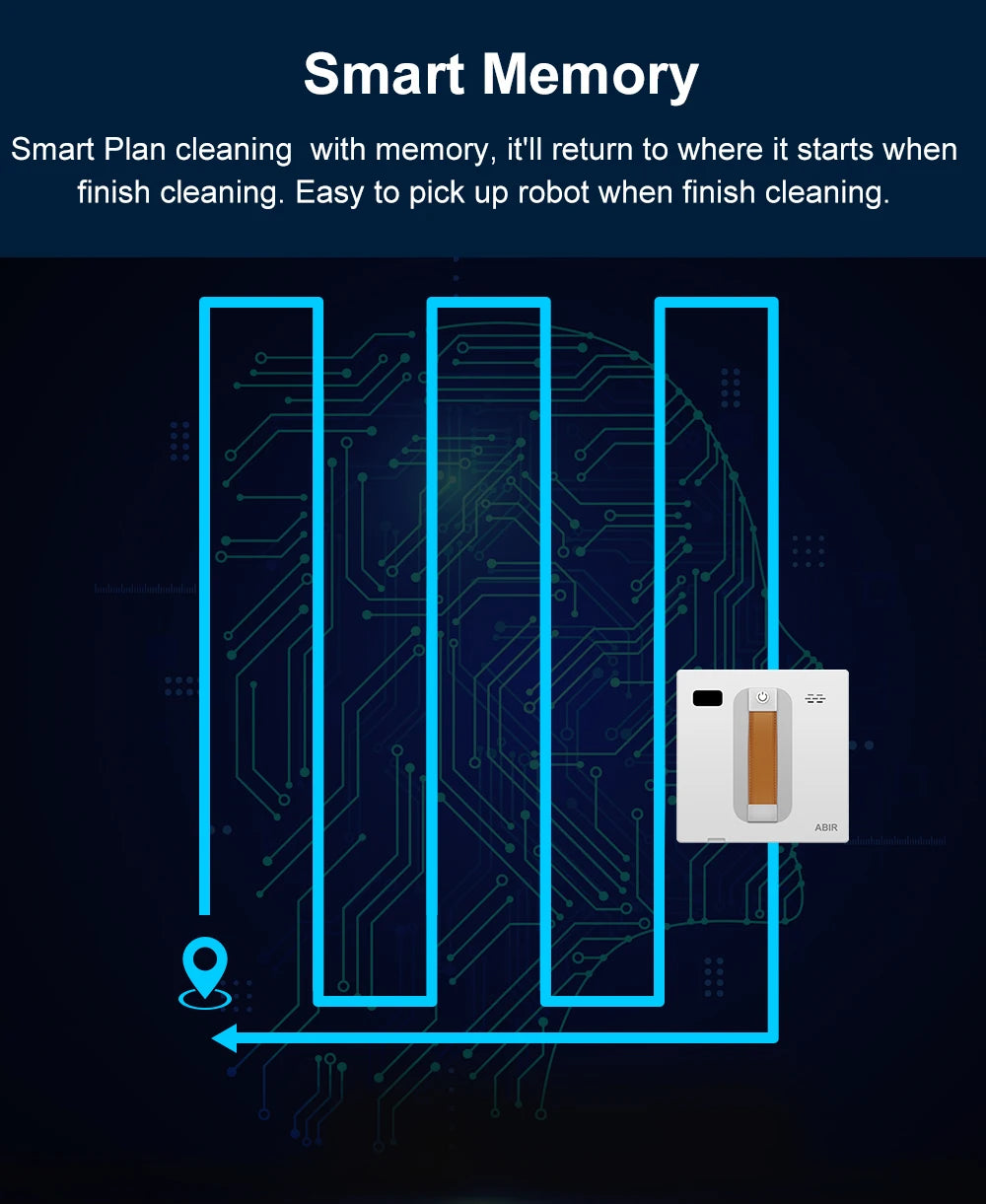 Tidesmit ABIR WD8 window cleaning robot with dual water spray and laser sensor for glass walls and smart home cleaning