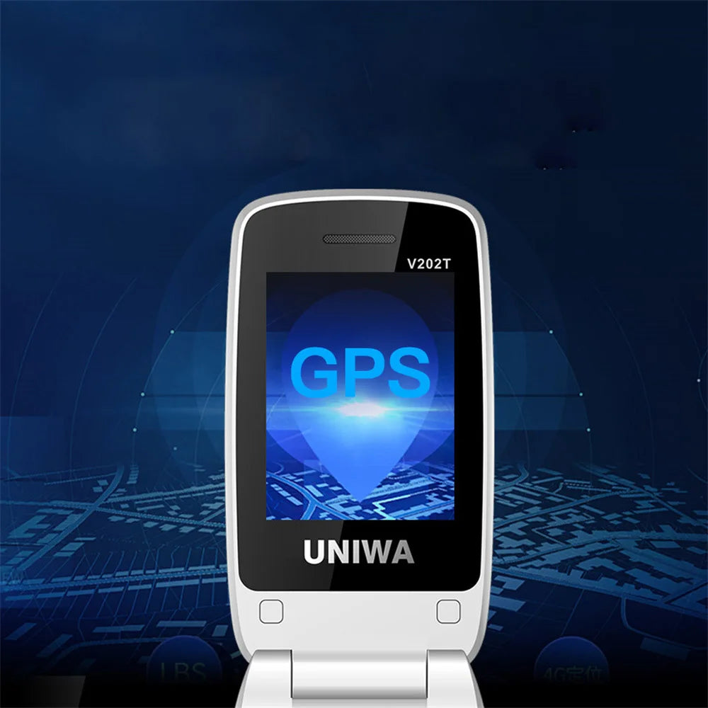 UNIWA V202T 4G Flip Phone Large Button for Elderly Mobile Phone 2.4Inch Screen 1450mAh With Emergency Call Button Global Version