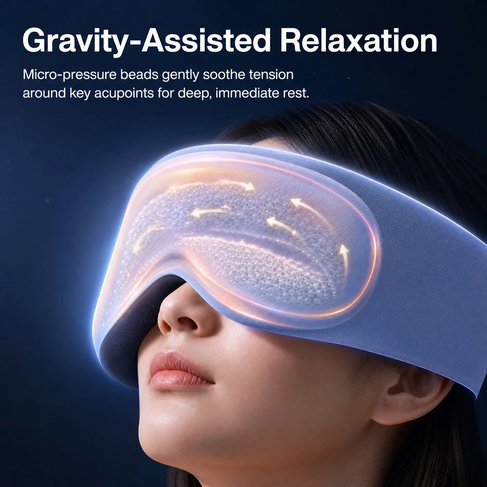 3D Weighted Sleep Mask, Eye Mask for Sleep,3D Contoured Design,Gentle Micro Pressure Sleep Mask soft and breathable