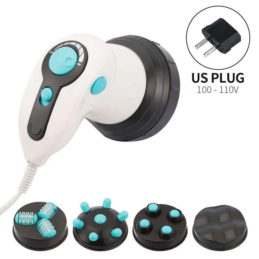 Electric Body Massager 4-in-1 Roller for Deep Tissue Muscle Relaxation Relaxation Treatment US PLUG (100-110V) 1 Tidesmit