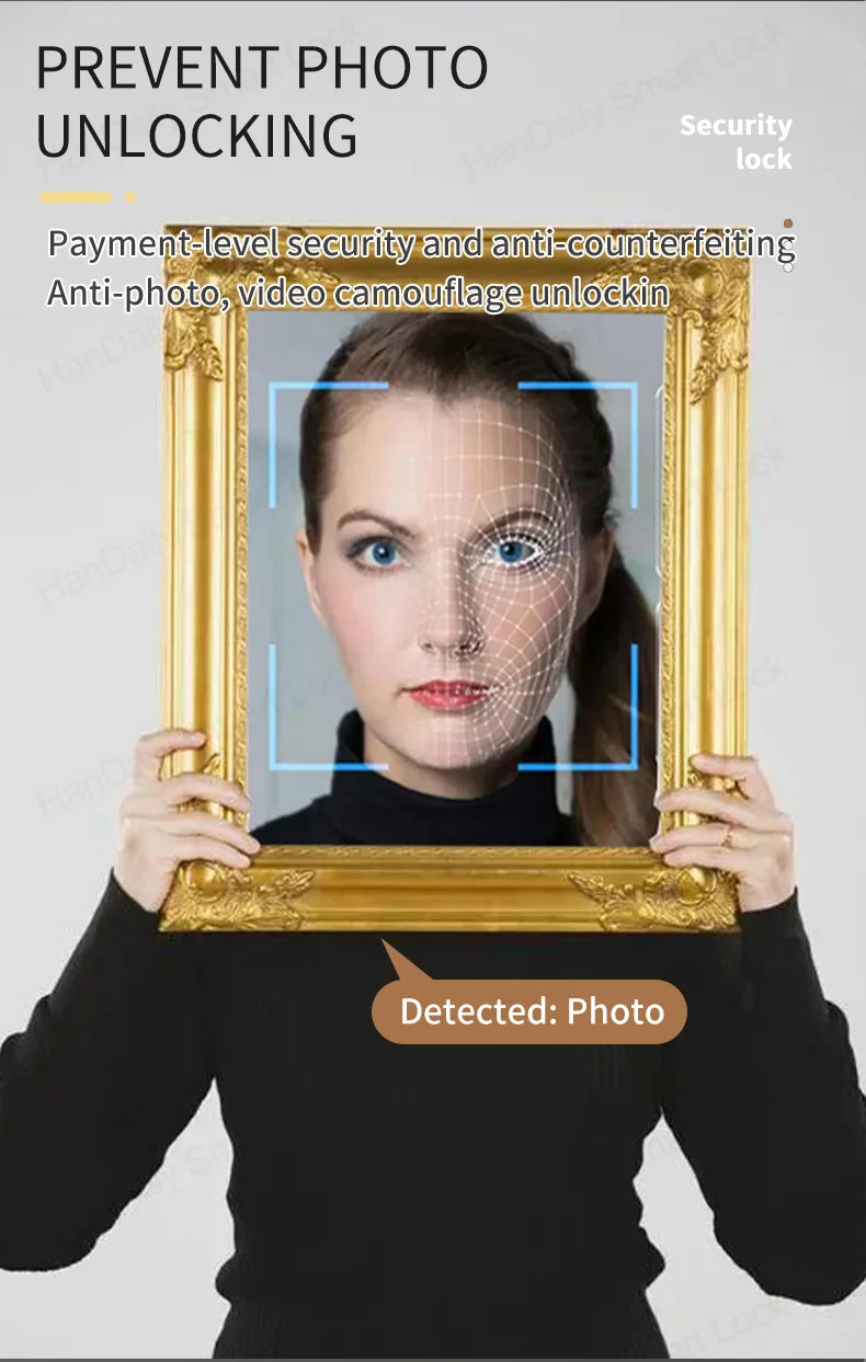 Automatic Fingerprint Electronic Digital Tuya 3D Face Recognition Door Lock Smart Cards Keys Video Camera Lock For Home