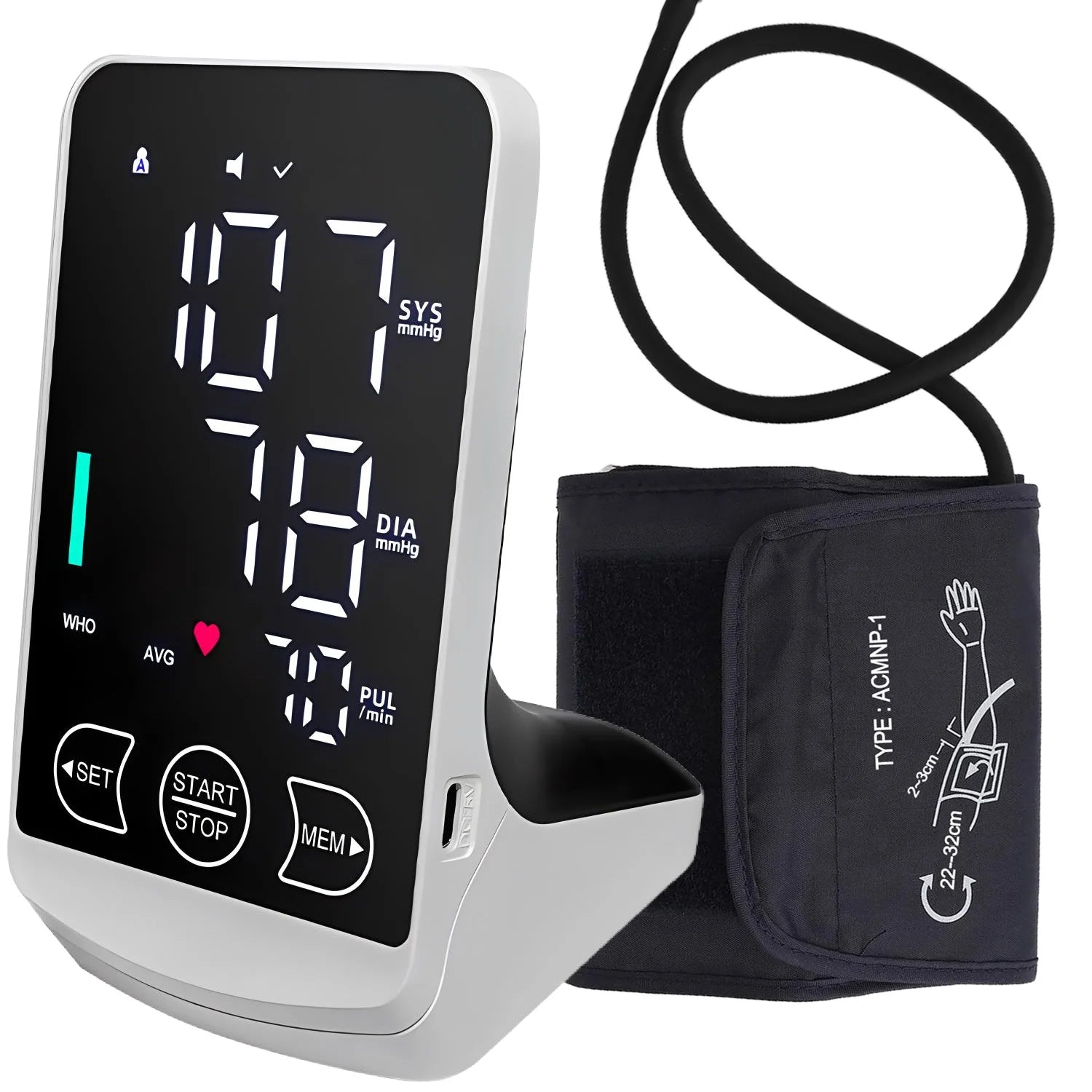 Blood Pressure Machine Arm-type Digital Blood Pressure Monitor Home Medical Sphygmomanometer Automatic Tonometer