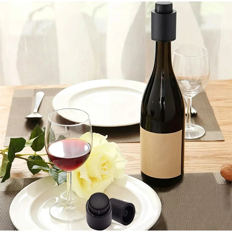 Vacuum Wine Stopper Press-type Wine Bottle Sealer Reusable Wine Preserver For Freshness Easy One-press Vacuum Pump For Home Bar