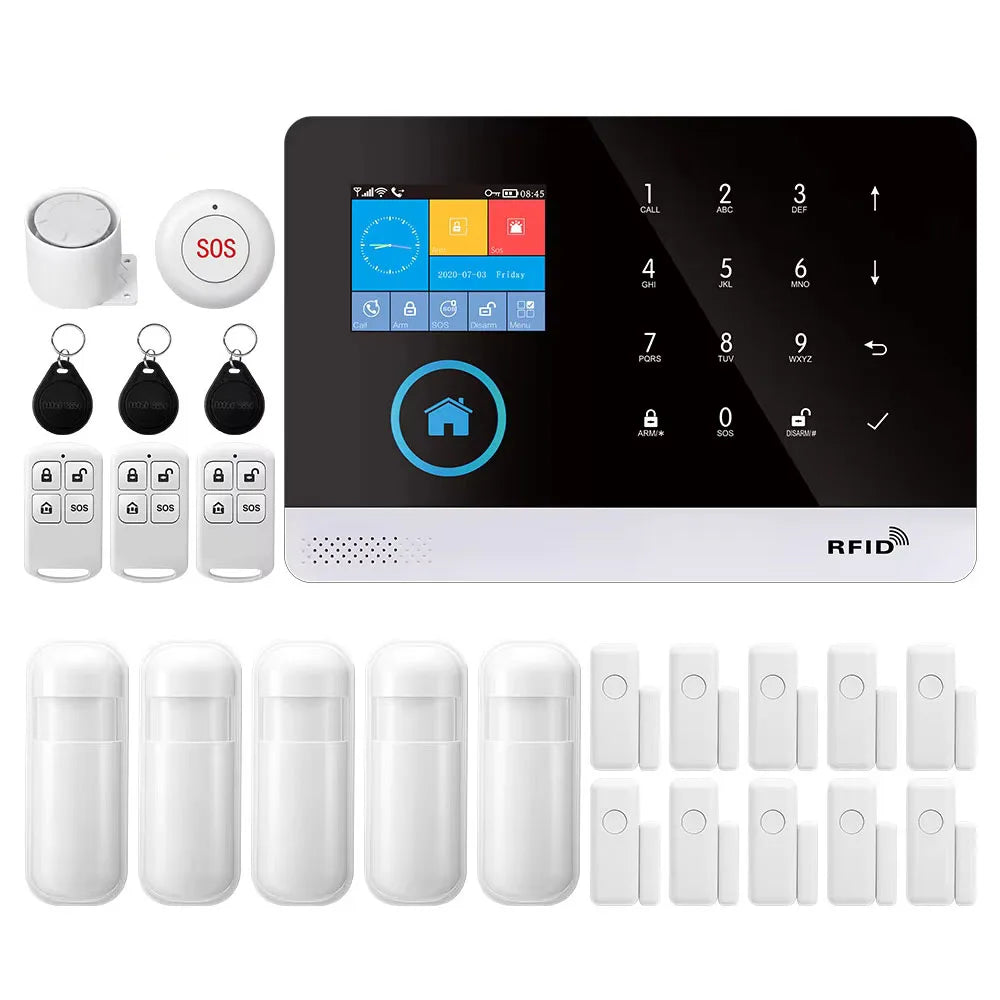 Wireless Home Security Alarm System WiFi GSM Smart Kit by Tidesmit 2G GSM Kit F EU Plug Tidesmit