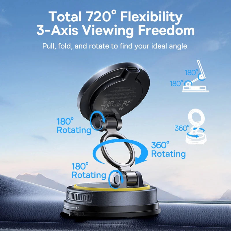 Magnetic Car Phone Holder | 360 Rotation Mount | Silver Tidesmit Tidesmit