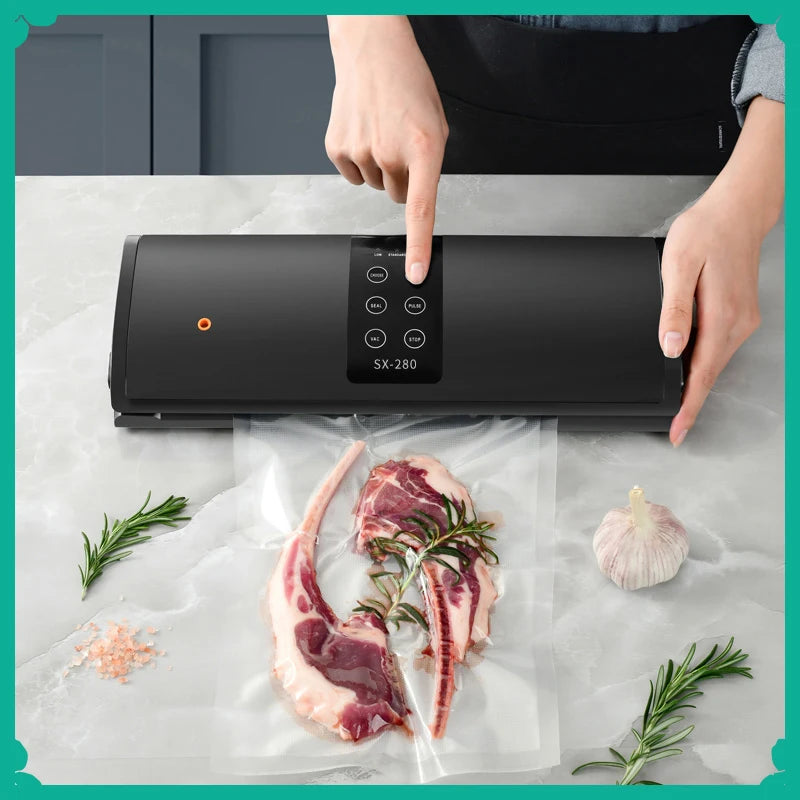 Electric Food Vacuum Sealer 110V/220V Automatic Household Kitchen Dry Wet Mode Plastic Packaging Sealer for Kitchen