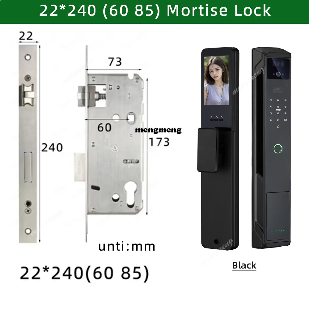 RAYKUBE 21-language Voice Camera Palm Vein Smart Fingerprint Lock Face Recognition Digital Lock With Video Call P85