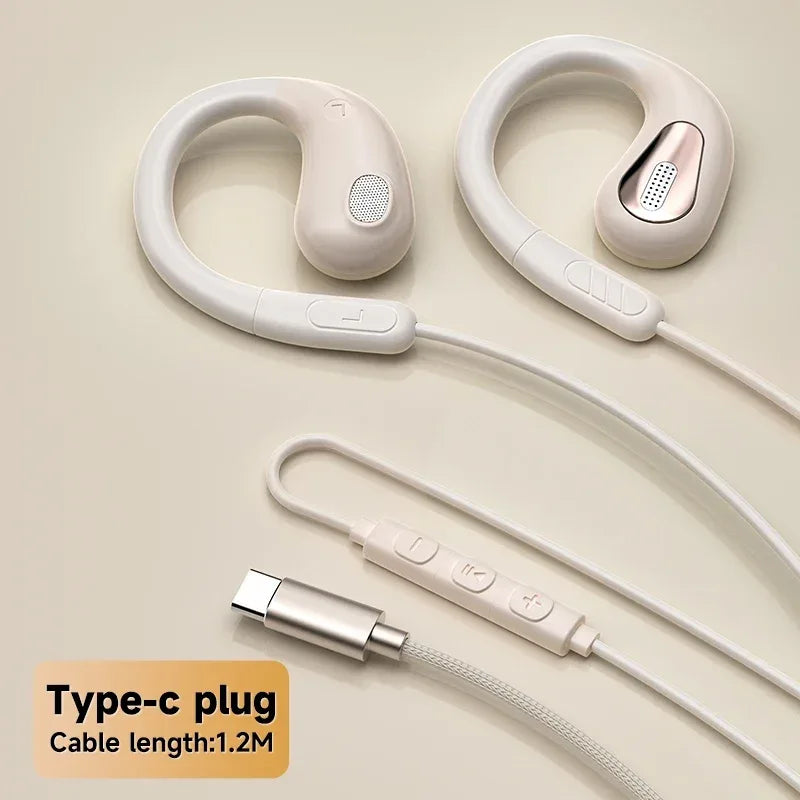 Tidesmit Open Ear Gaming Headset | Wired ENC Mic | 3.5mm & Type-C Options TP-C skin color Tidesmit