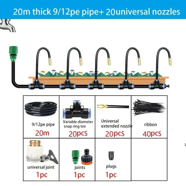 5-20M Universal Automatic Irrigation Sprinkler Kit Garden Balcony Atomization Sprinkler Watering Kits Rotating Copper Nozzle