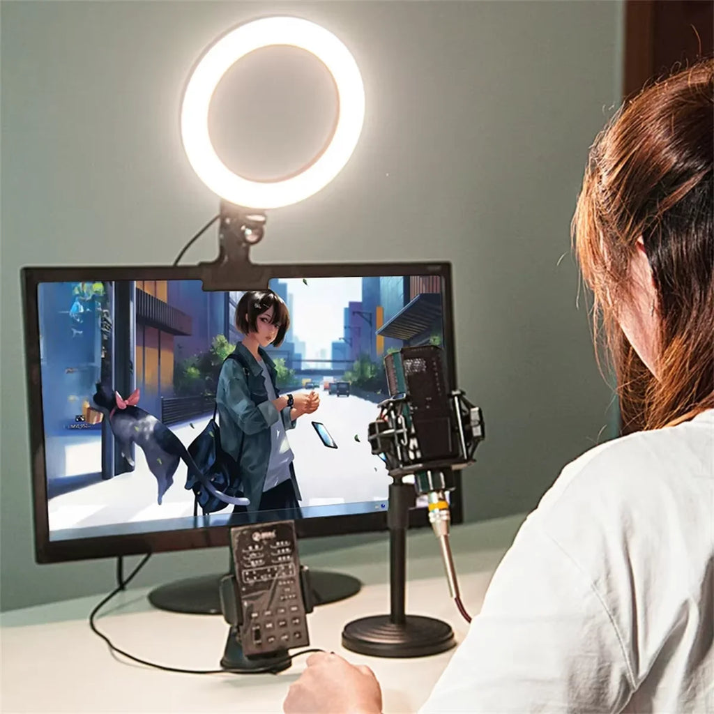 Clip-On 6-Inch LED Ring Light for Phone & Webcam - LED-001 Tidesmit