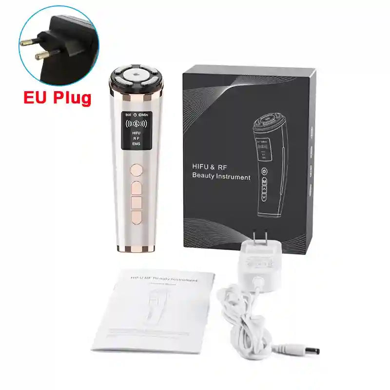 HIFU Face Lifting Machine with EMS Microcurrent & Heat Therapy Eye Massage Instrument EU Plug Tidesmit
