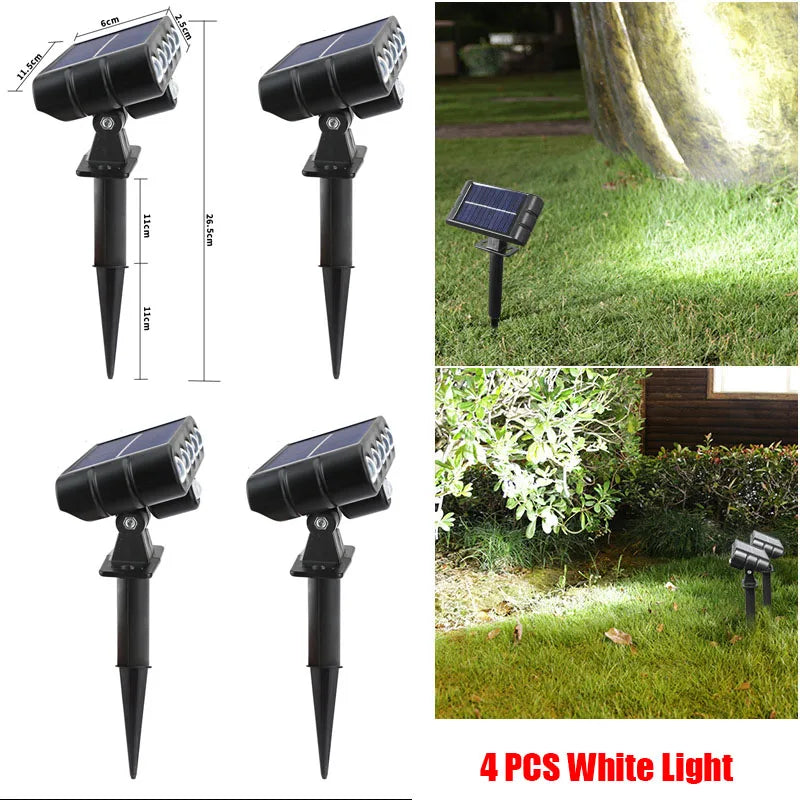 4PCS Solar Powered Outdoor Wall Light 3 Modes Security Lamp for Patio Garden Porch Fence Corridor Balcony 5 LED Bulbs Motion Sensor Solar Pathway