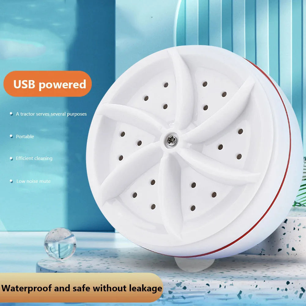 Tidesmit portable mini turbine laundry washer featuring compact ultrasonic bubble rotation for travel cleaning