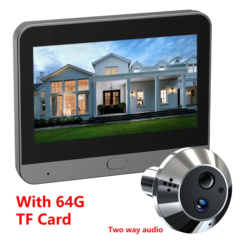 Battery Powered MINI Two Way Talk Tuya SmartLife APP 3MP Wide View 2.4G WiFi 940NM Infrared Digital Door Peephole Eye PIR Camera
